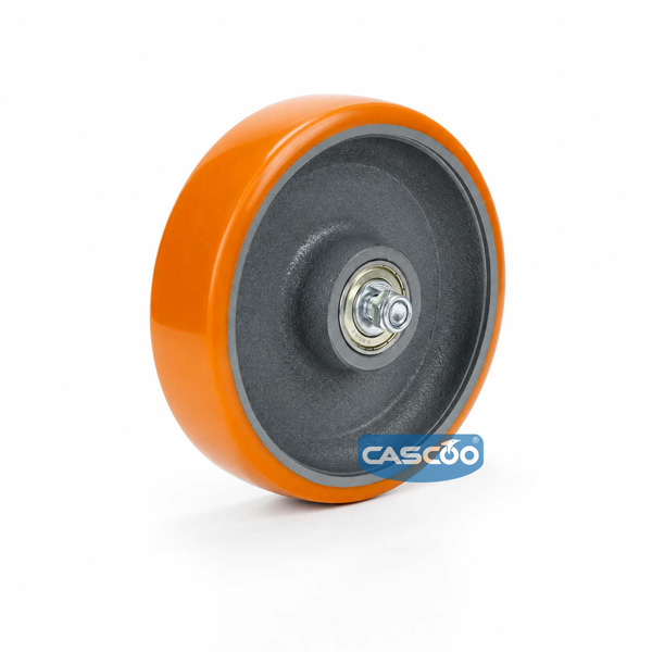 Колесо CASCOO под ось (d=250мм, г/п=1500кг), полиуретан/чугун, Германия