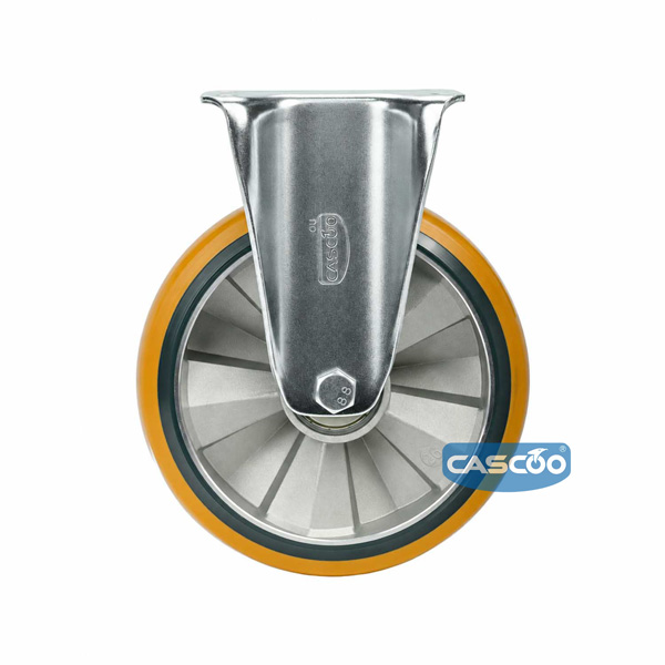 Колесо CASCOO фиксированное, (d=200мм, г/п=700кг) СЭНДВИЧ полиуретан/алюминий, Германия