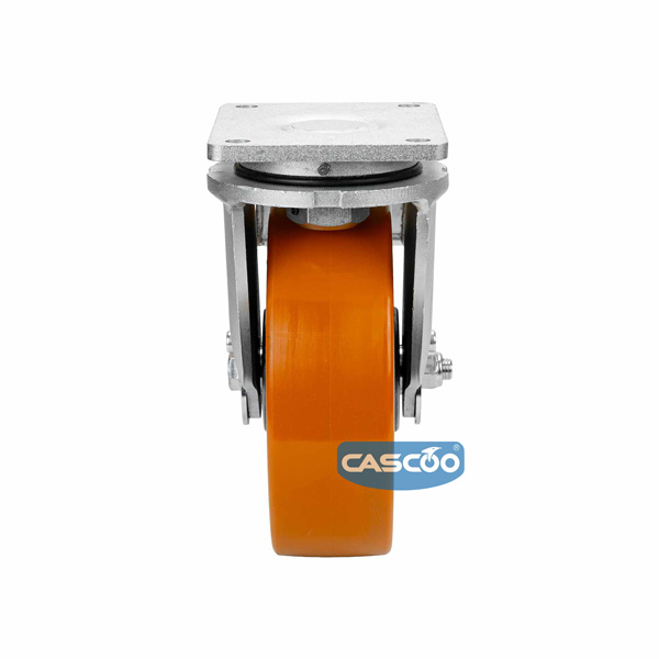 Колесо CASCOO поворотное с тормозом, (d=250мм, г/п=1800кг) полиуретан/чугун, Германия