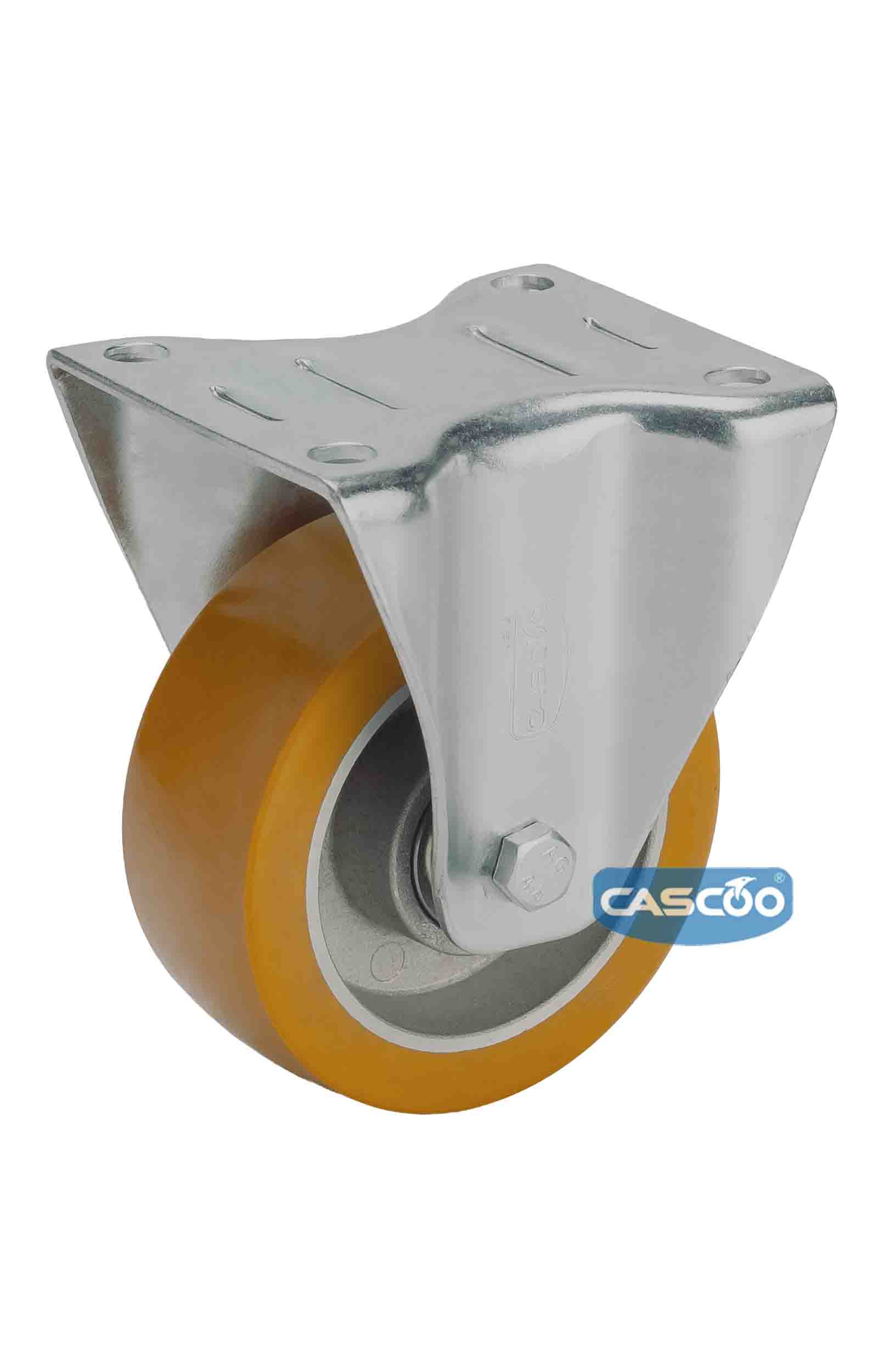 Колесо CASCOO фиксированное, (d=125мм, г/п=300кг) полиуретан/алюминий, Германия