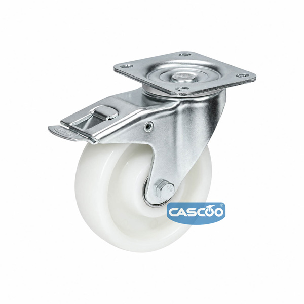 Колесо CASCOO поворотное с тормозом, (d=160мм, г/п=600кг) полиамид, Германия
