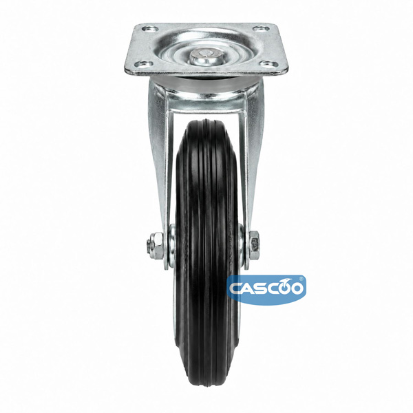 Колесо CASCOO поворотное, (d=160мм, г/п=135кг) резина/сталь, Германия