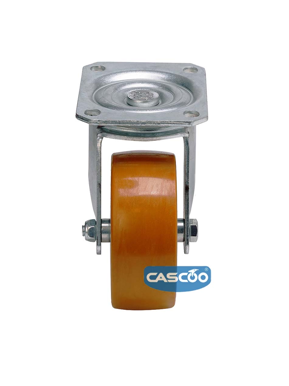 Колесо CASCOO поворотное с тормозом, (d=125мм, г/п=300кг) полиуретан/алюминий, Германия