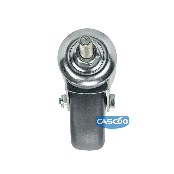 Колесо CASCOO поворотное, (d=125мм, г/п=100кг), крепление штырь М12, термопластичная резина / полипропилен, Германия