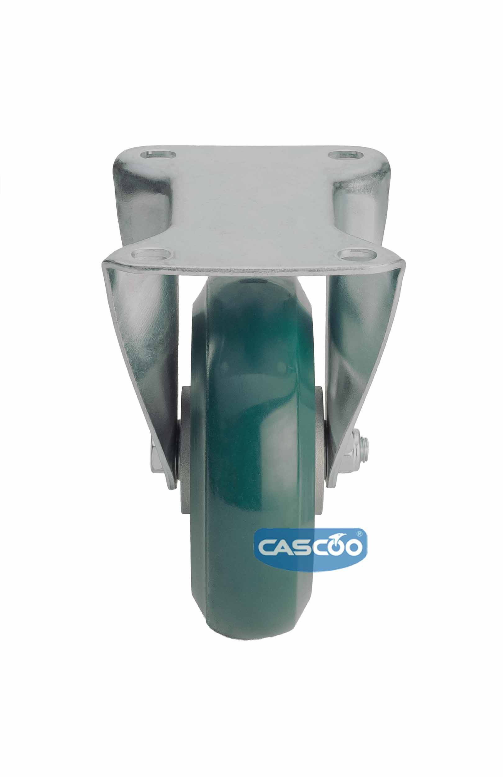 Колесо CASCOO фиксированное, (d=160мм, г/п=600кг) зеленый полиуретан/алюминий, Германия