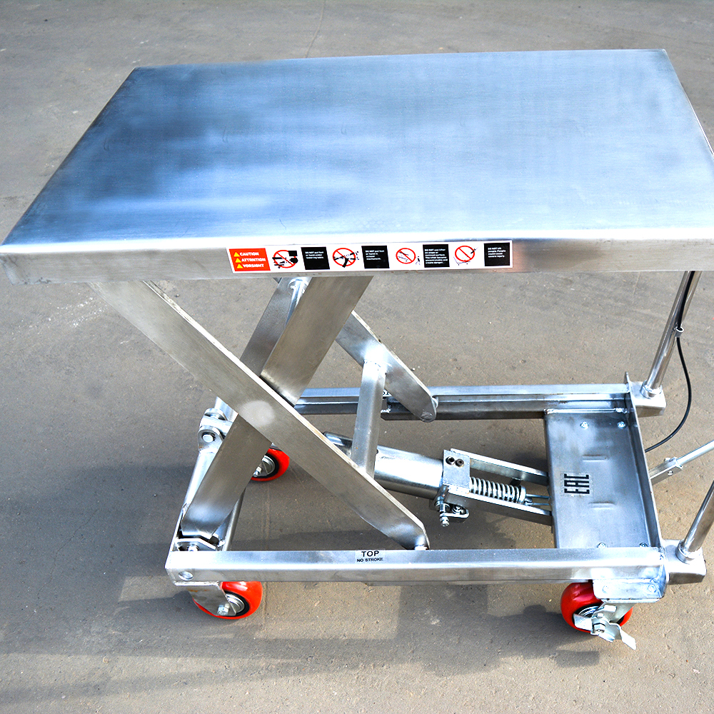 Гидравлический Подъемный Стол Передвижной из нержавеющей стали OXLIFT OXF50-STEEL 900 мм 500 кг 815х500х50 мм