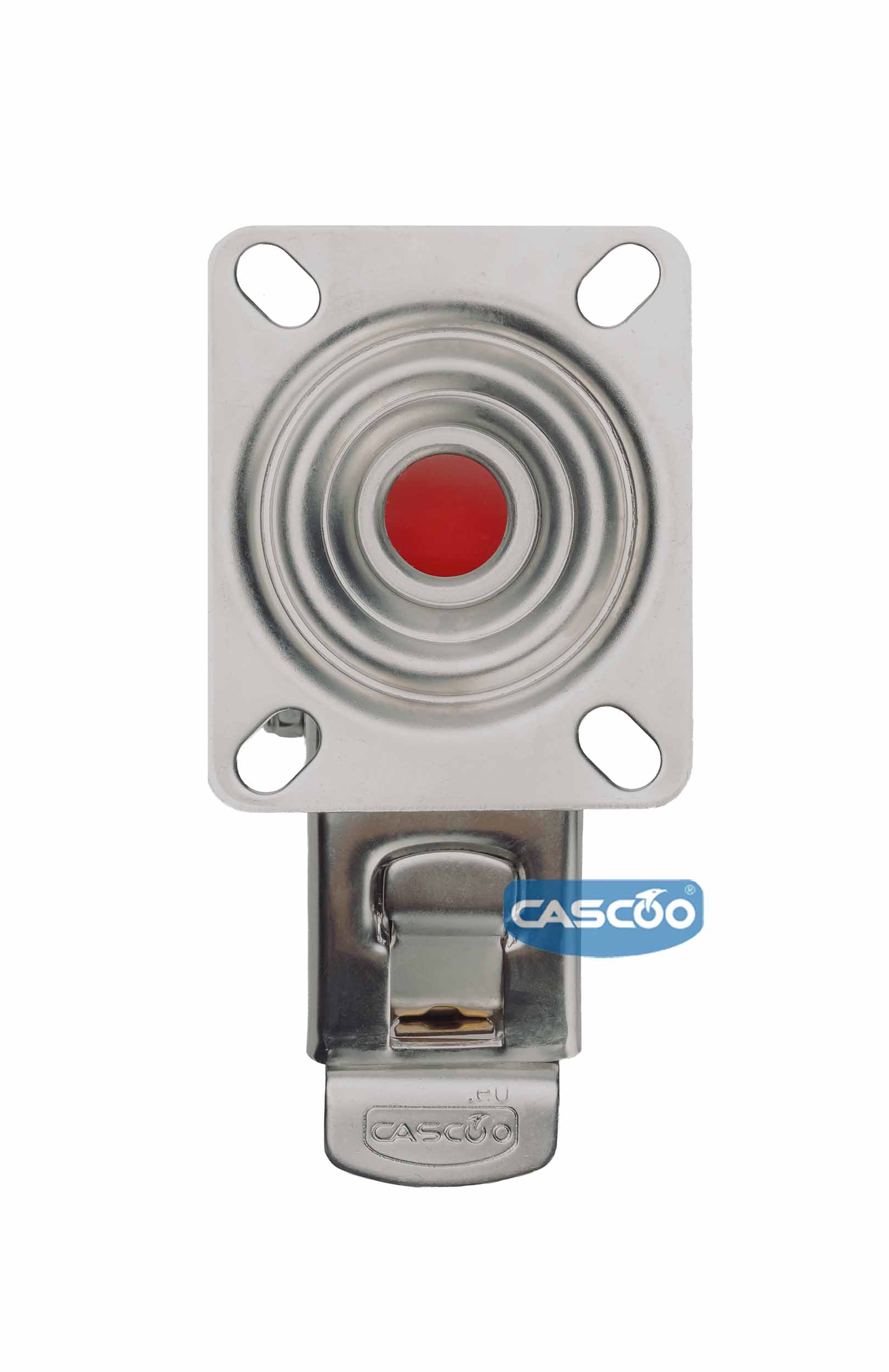 Колесо CASCOO поворотное с тормозом из нержавейки (d=100мм, г/п=150кг), полиуретан / полиамид, Германия