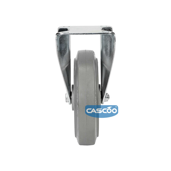 Колесо CASCOO фиксированное, (d=200мм, г/п=500кг) серая резина/алюминий, Германия