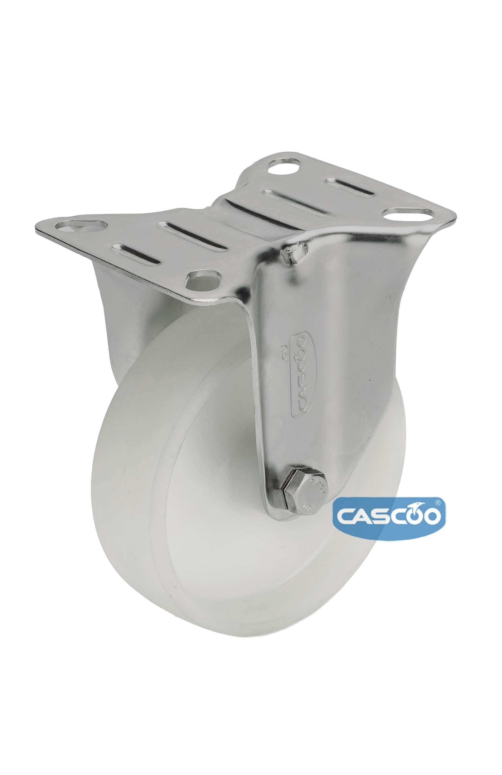 Колесо CASCOO фиксированное из нержавейки, (d=125мм, г/п=200кг) полиамид, Германия