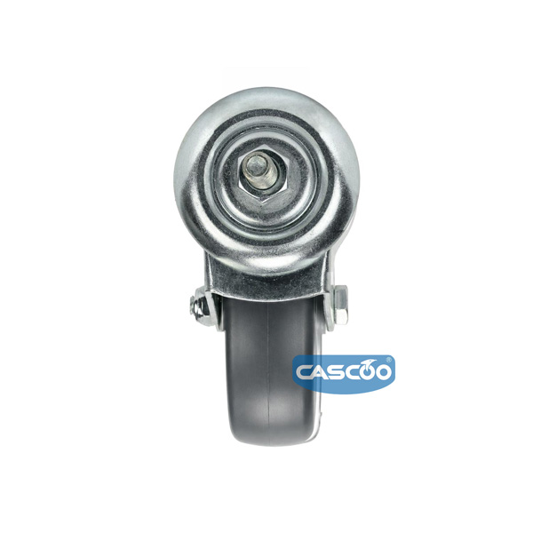 Колесо CASCOO поворотное, (d=75мм, г/п=75кг), крепление штырь М10, термопластичная резина / полипропилен, Германия