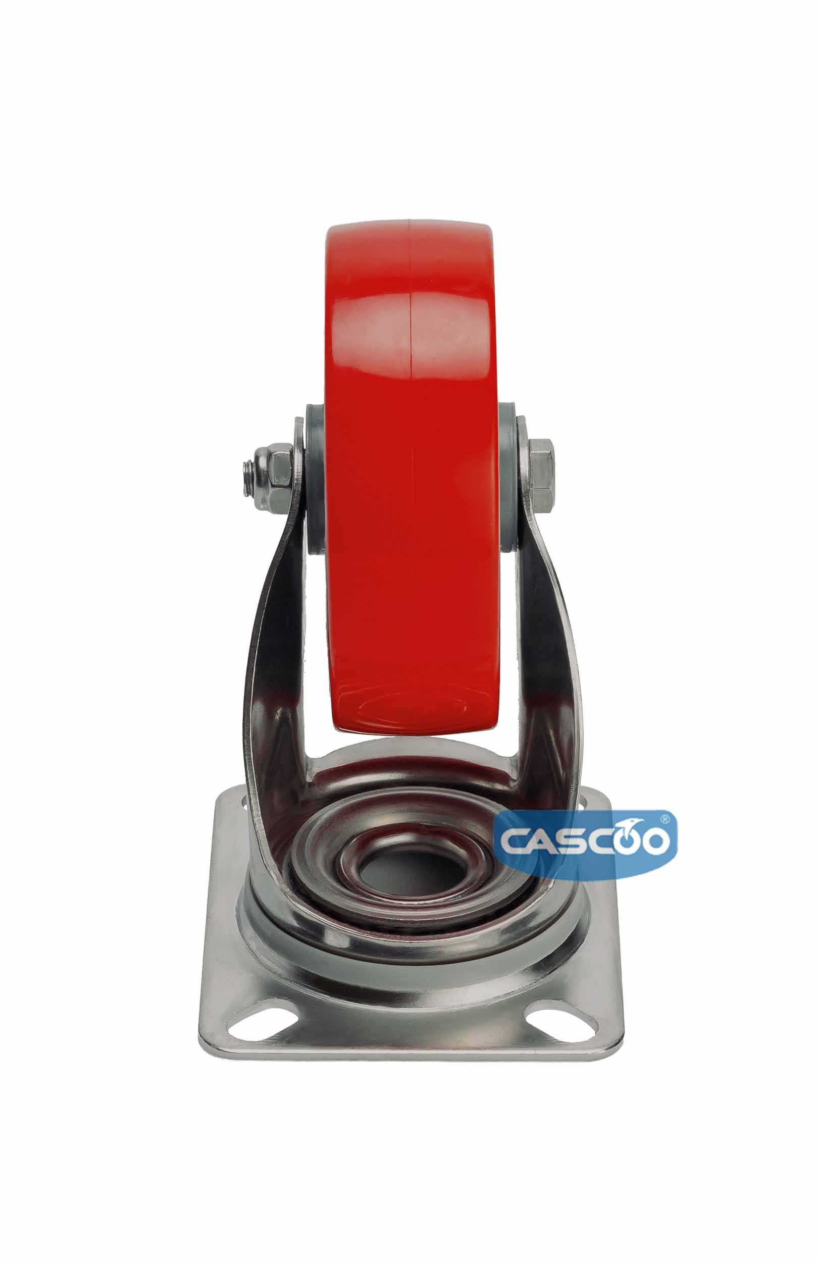 Колесо CASCOO поворотное из нержавейки (d=125мм, г/п=200кг), полиуретан / полиамид, Германия