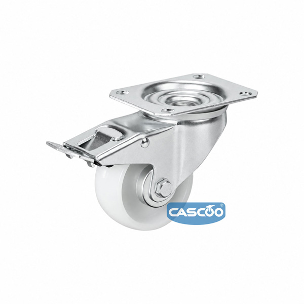 Колесо CASCOO поворотное с тормозом, (d=80мм, г/п=130кг) полиамид, Германия