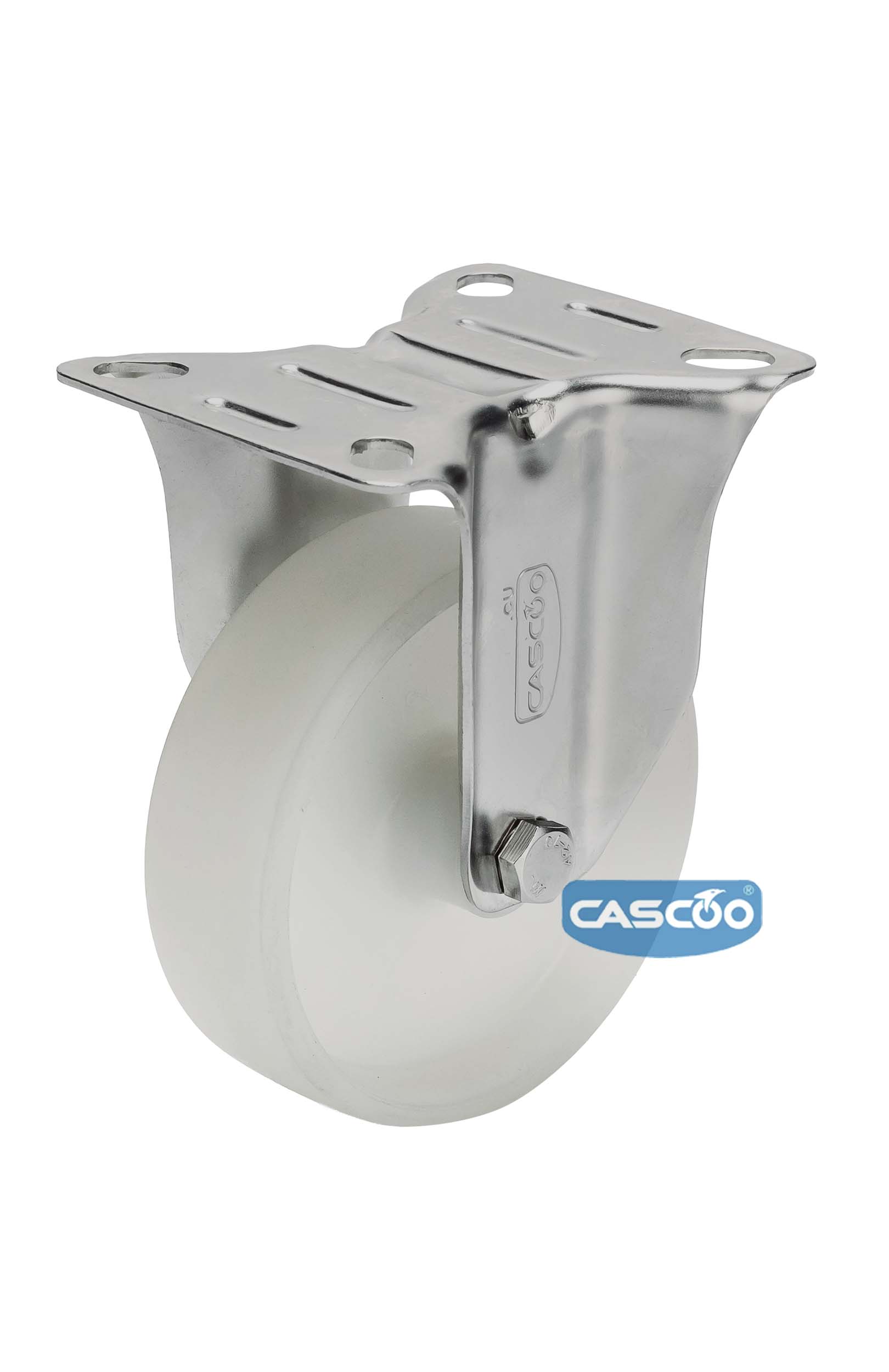 Колесо CASCOO фиксированное из нержавейки, (d=125мм, г/п=200кг) полиамид, Германия