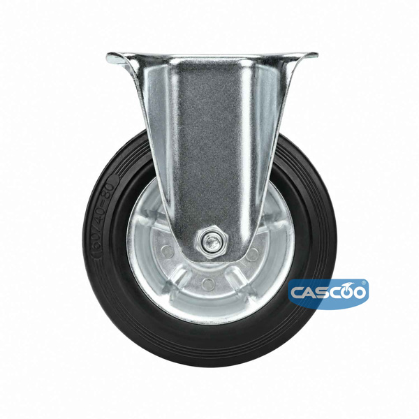 Колесо CASCOO фиксированное, (d=160мм, г/п=135кг) резина/сталь, Германия