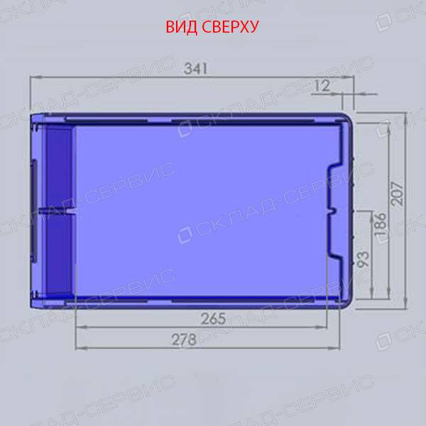 Ящик пластиковый красный 207х341х143 V3