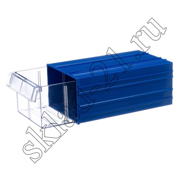 Короб пластиковый синий/прозрачный 140x250x100 С-2