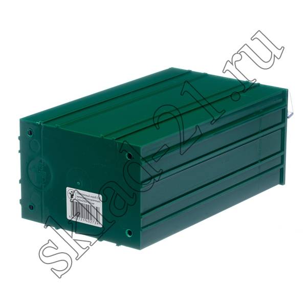 Короб пластиковый зеленый/прозрачный 140x250x100 С-2