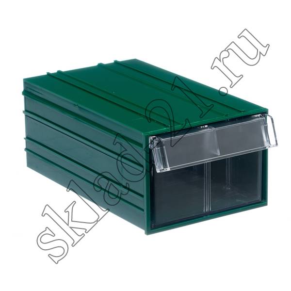 Короб пластиковый зеленый/прозрачный 140x250x100 С-2