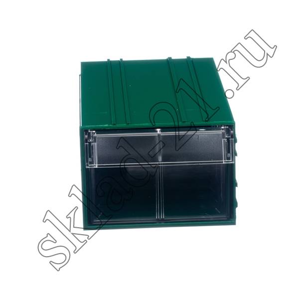 Короб пластиковый зеленый/прозрачный 140x250x100 С-2