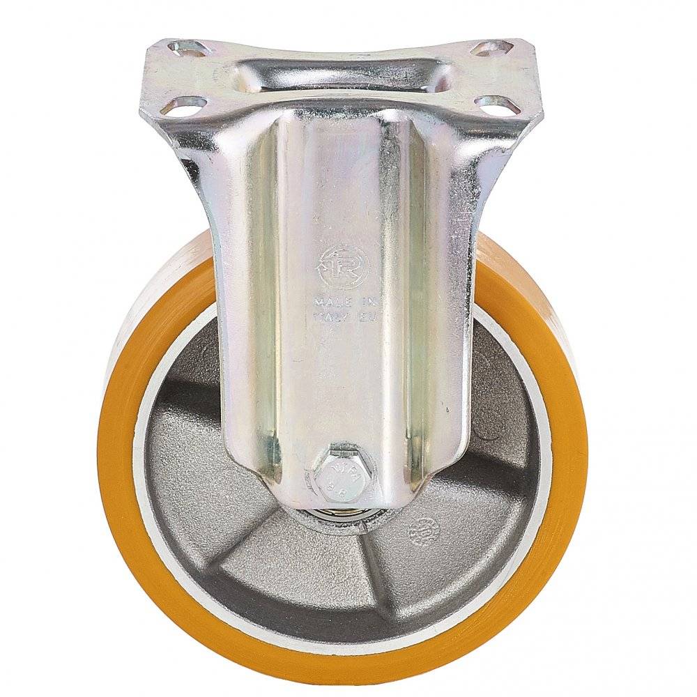Колесо Tellure Rota 658602 фиксированное, (d=100мм, г/п=250кг) полиуретан/алюминий, Италия