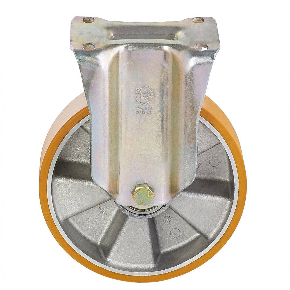 Колесо Tellure Rota 658604 фиксированное, (d=150мм, г/п=600кг) полиуретан/алюминий, Италия