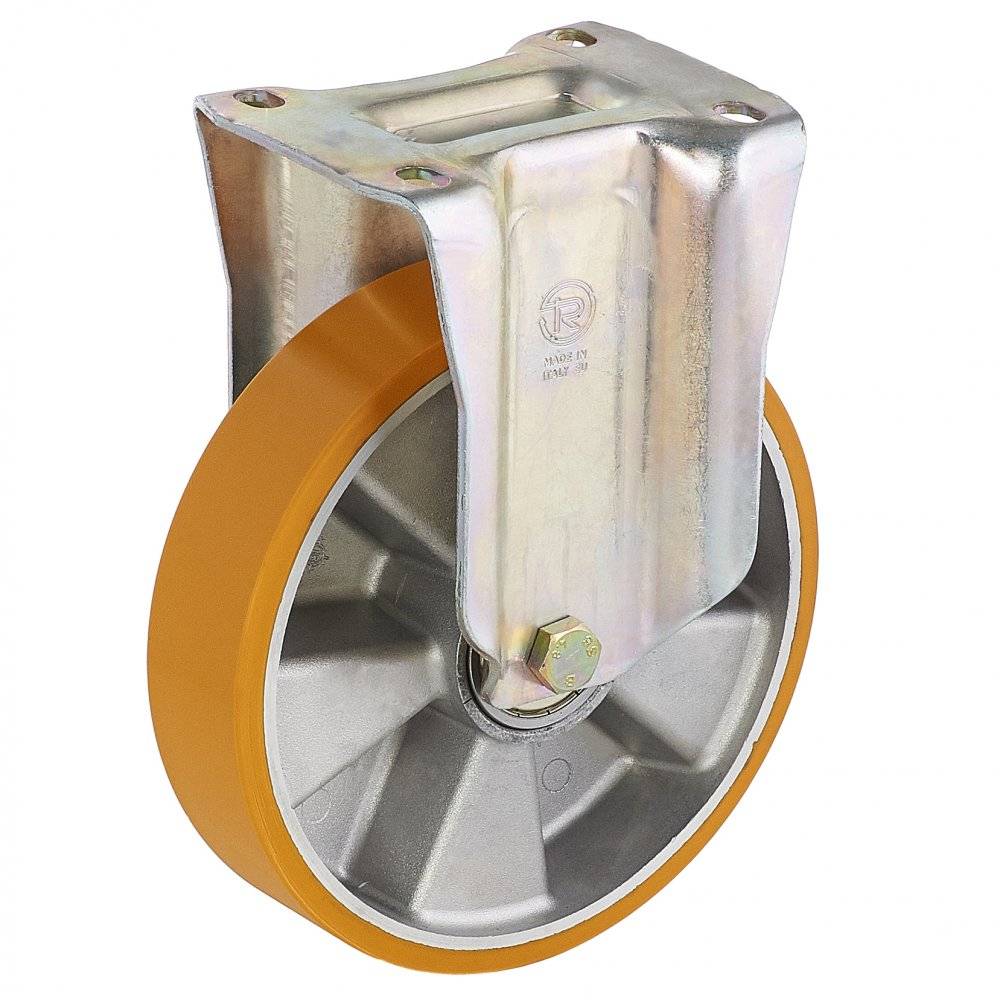 Колесо Tellure Rota 658606 фиксированное, (d=200мм, г/п=750кг) полиуретан/алюминий, Италия