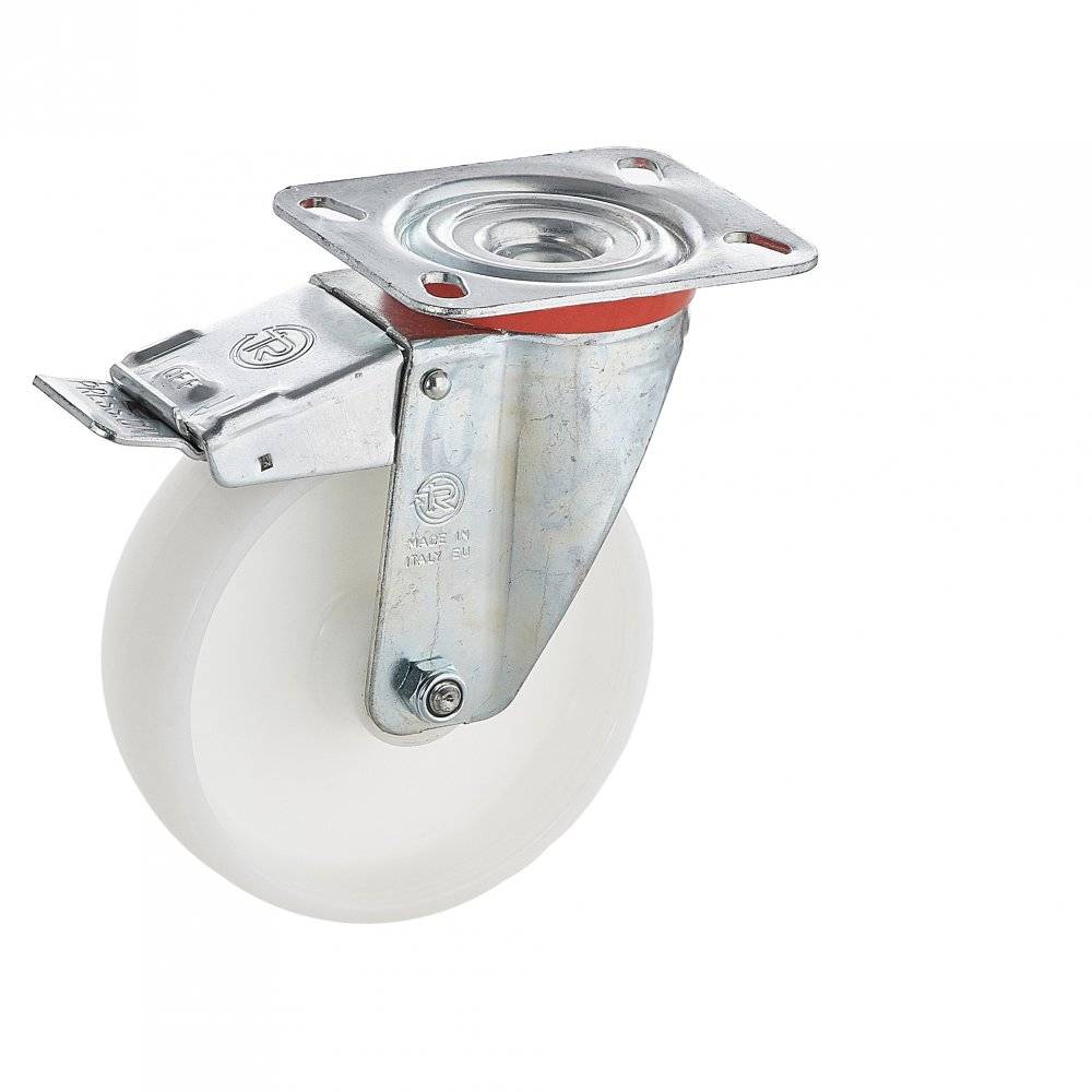 Колесо Tellure Rota 686804 поворотное с тормозом, (d=150мм, г/п=300кг) полиамид, Италия