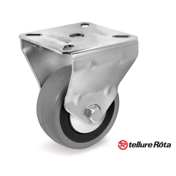 Колесо Tellure Rota 375103 фиксированное, (d=80мм, г/п=55кг) серая резина, Италия