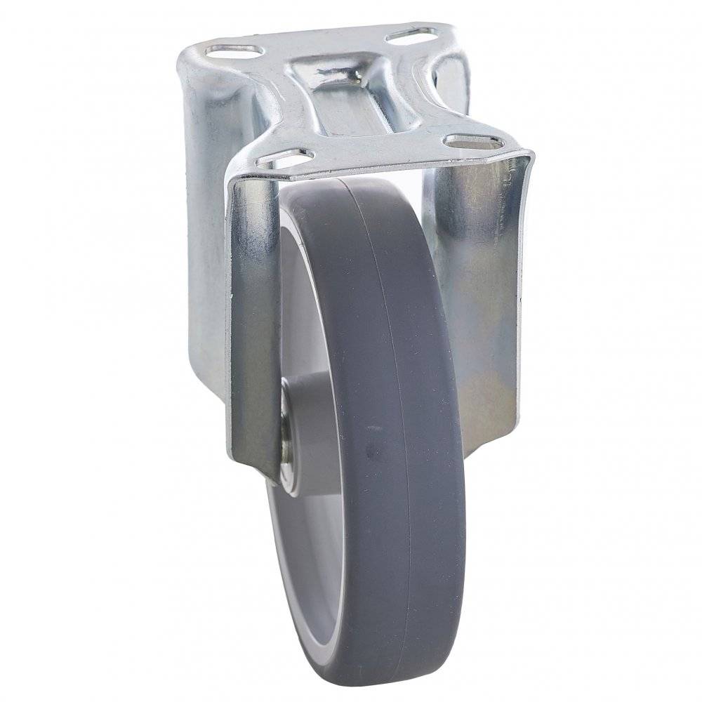 Колесо Tellure Rota 715702 фиксированное (d=100мм, г/п=100кг), серая резина / полипропилен, Италия