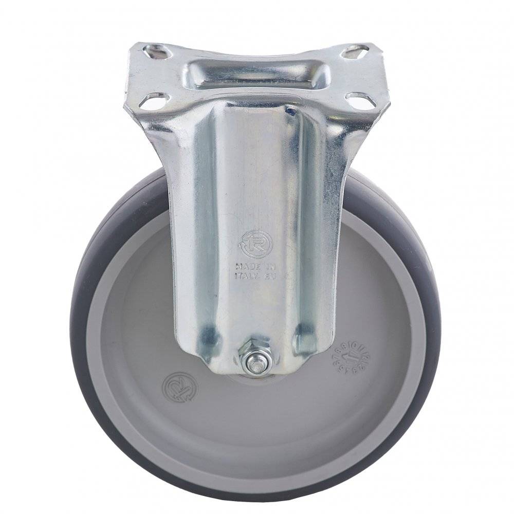 Колесо Tellure Rota 715702 фиксированное (d=100мм, г/п=100кг), серая резина / полипропилен, Италия