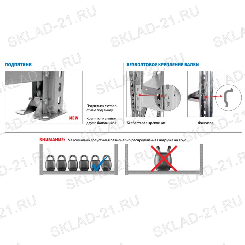 Полочный стеллаж серии MS Pro Z 1500x400х2000h 4 яруса