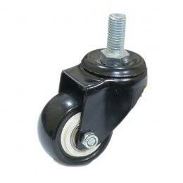 Колесо 4062063 M10 поворотное, (d=63мм, г/п=80кг) черная резина / полипропилен, Китай