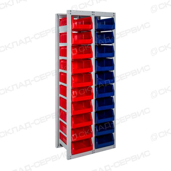 Стеллаж CС-405-10-2КС с ящиками 400х225х150